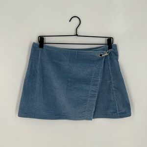 Assembly New York Baby Blue Corduroy Metal Hardware Clasp Mini Skirt